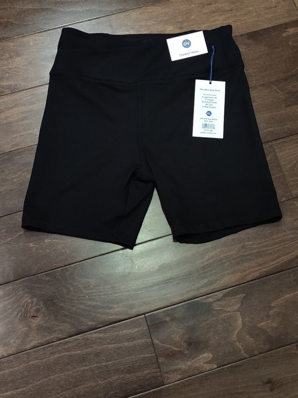Outdoor Voices CloudKnit Bike Short Compression Fit 7" Black XL New With Tags